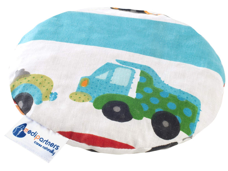 Cherry Stone Cushion Heat Pillow for Babies 180g Round 15cm Eco Natural 100% Cotton Medi Partners Heat and Cold Therapy Massage Therapy (Cars) Cars - BeesActive Australia