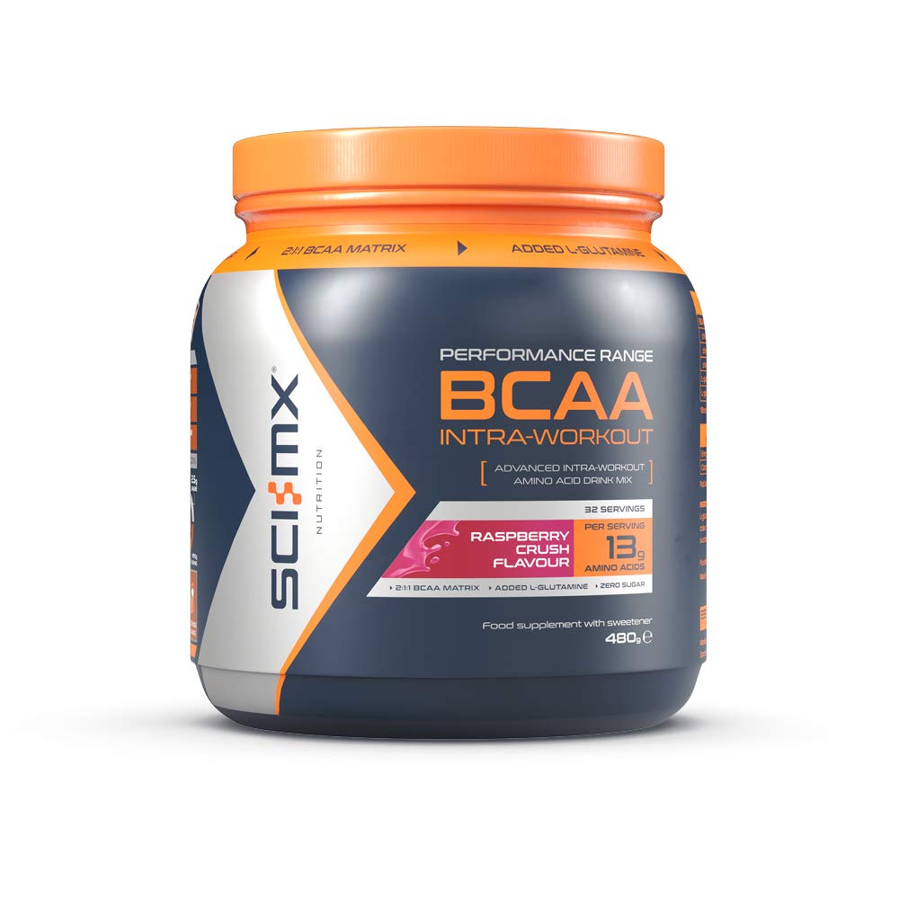 SCI-MX Nutrition BCAA Intra-Workout, Amino Acid Drink, 480 g, Raspberry Crush, 32 Servings - BeesActive Australia