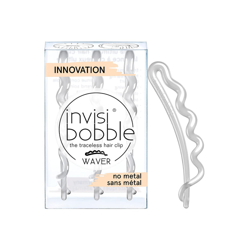Invisibobble Waver Traceless Strong Hold Hair Clip, Crystal Clear, White, 0.05 kg - BeesActive Australia