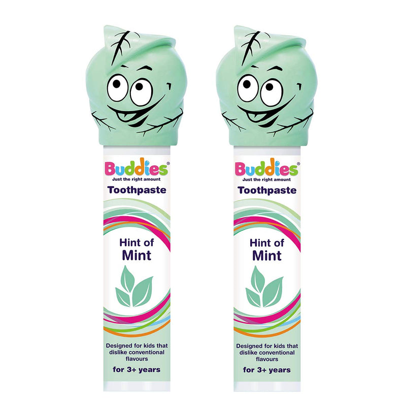 Buddies Toothpaste Hint of Mint Pump Dispenser Twin Pack 100ml x 2 mild Butter Mint Taste, SLS Free, for Those That Dislike Most Mint toothpastes - BeesActive Australia