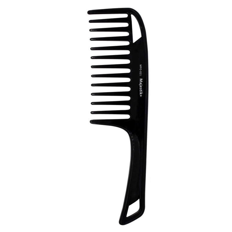 Wide Tooth Hair Comb Argan Oil Infused With Comfortable Handgrip Handle - Detangling Comb for Thick Curly Medium to Long Hair in Black Argan Black - BeesActive Australia