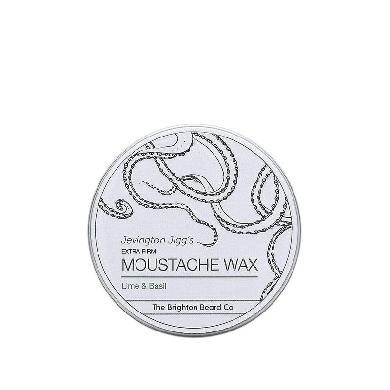 The Brighton Beard Co. Jevington Jiggs's Lime & Basil Extra Firm Moustache Wax, Handmade & Reworkable Wax 30g - BeesActive Australia