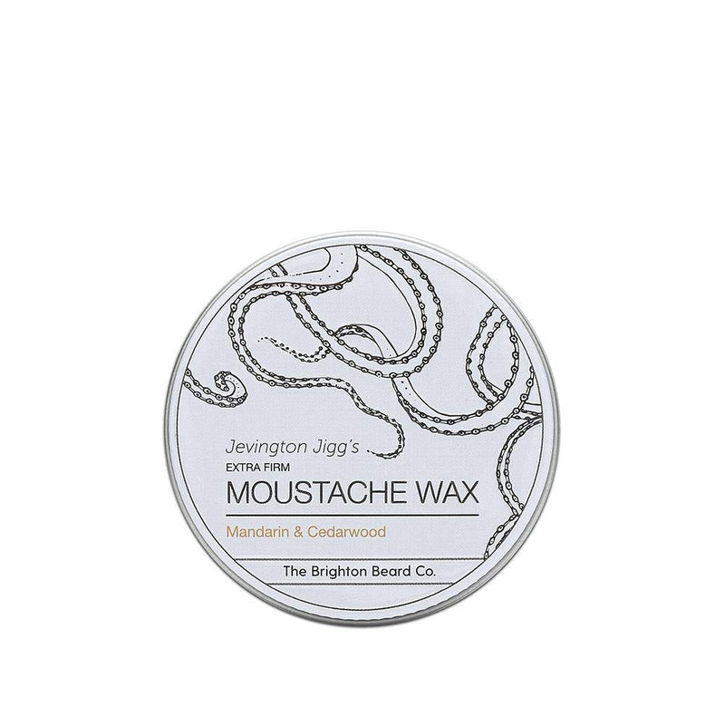 The Brighton Beard Co. Jevington Jiggs's Mandarin & Cedarwood Extra Firm Moustache Wax, Handmade & Reworkable Wax 30g - BeesActive Australia