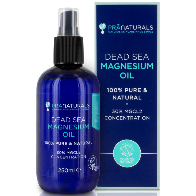 PraNaturals Pure Dead Sea Magnesium Oil Spray 250ml, Cosmos Natural, Vegan and Soil Association Certified - BeesActive Australia