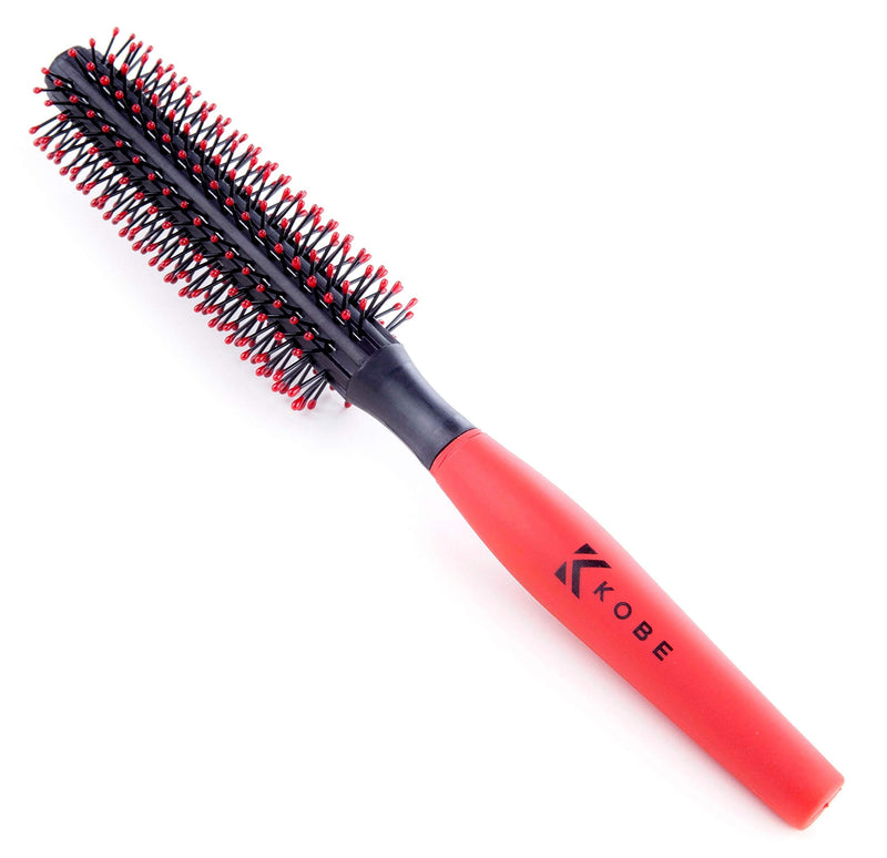 Kobe Professional Quiff Roller - Small Round Men's Hair Brush - 8 Rows of Ball-Tipped Bristles 1 Count (Pack of 1) - BeesActive Australia