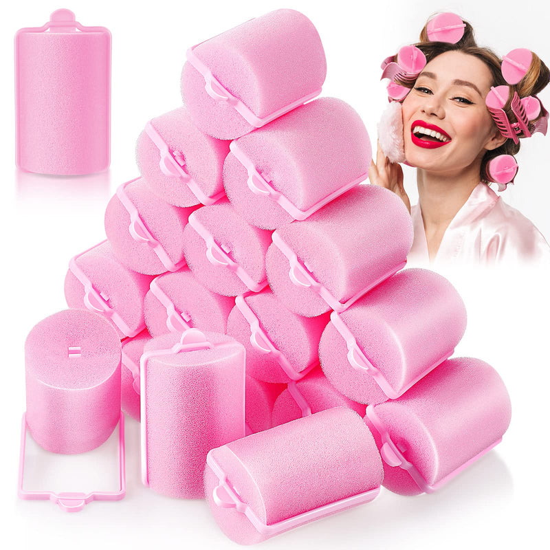 18 Pieces Sponge Hair Rollers Large Soft Foam Hair Styling Curlers 40 mm Large Size Hairdressing Curlers for Women and Kids - BeesActive Australia