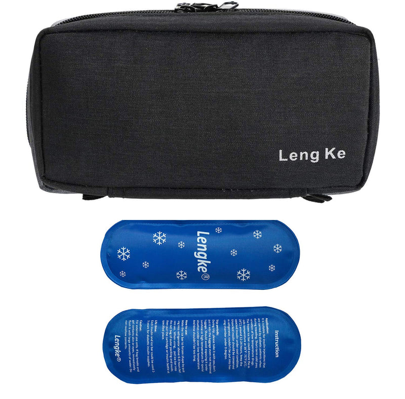 Portable Insulin Travel Bag,ONEGenug Medical Care Protector Case Organizer Medical Bag for The Diabetic (Black+2 Ice Packs) Black+2 Ice Packs - BeesActive Australia