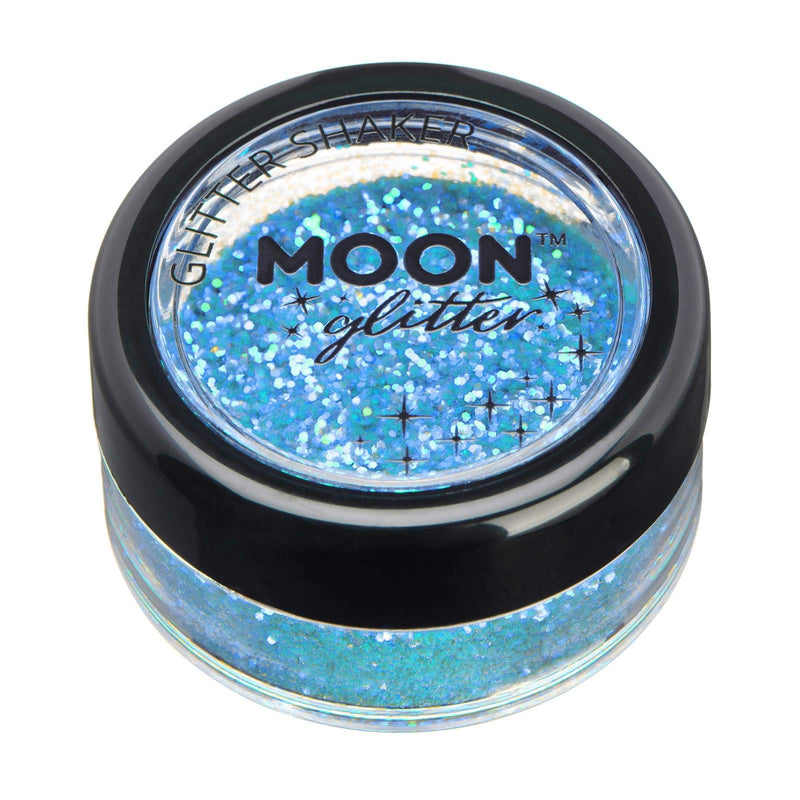Iridescent Glitter Shakers by Moon Glitter - Blue - Cosmetic Festival Makeup Glitter for Face, Body, Nails, Hair, Lips - 5g - BeesActive Australia