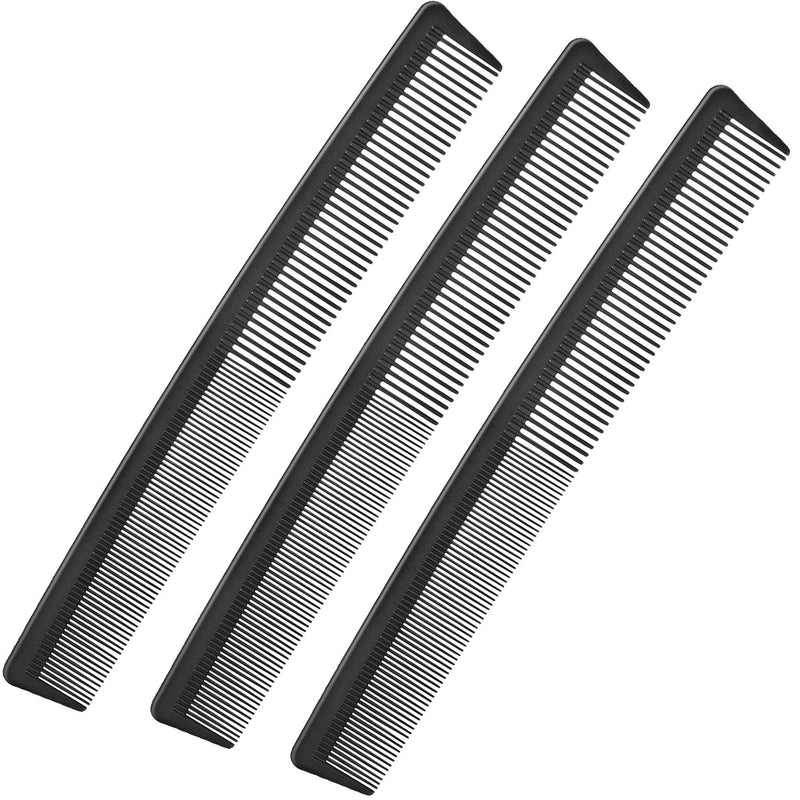 3 Pack Black Carbon Barber Fiber Cutting Comb,Fine Tooth Hair Comb,Hairdressing Styling Combs,Heat Resistant Combs,Styling Combs for Salon (Style G) - BeesActive Australia