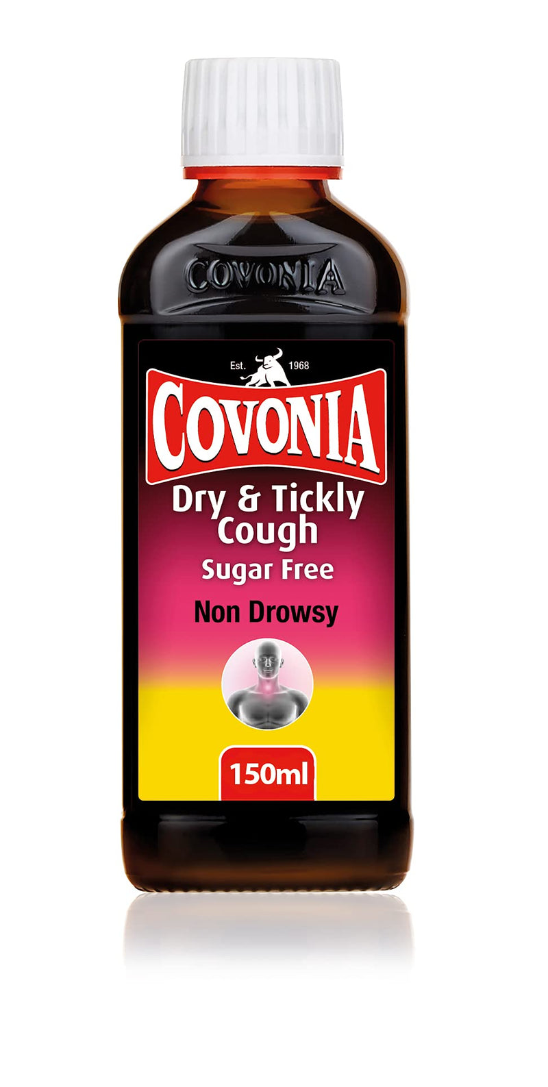 Covonia Dry Tickly Cough Sugar Free Oral Solution, Soothes The Symptoms Of Cough And Sore Throat, 150 ml 150 ml (Pack of 1) - BeesActive Australia