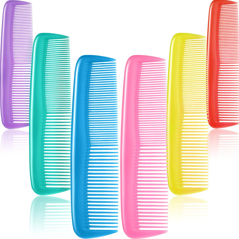 12 Pieces Colorful Hair Combs Set for Kids Women Men Colorful Plastic Fine Dressing Comb (Yellow, Purple, Green, Blue, Red, Pink) - BeesActive Australia