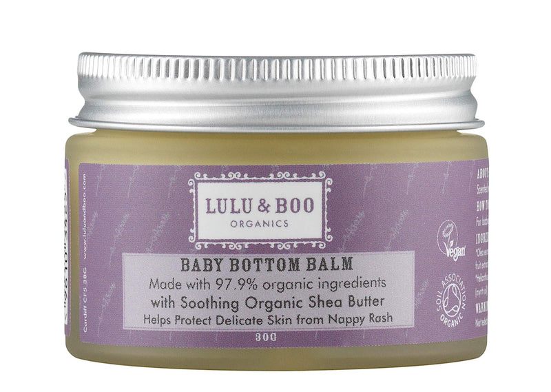 Baby Bottom Balm, Organic Nappy Rash Cream - Certified Organic, Vegan Registered and Cruelty Free - by Lulu & Boo Organics UK - 30g - BeesActive Australia