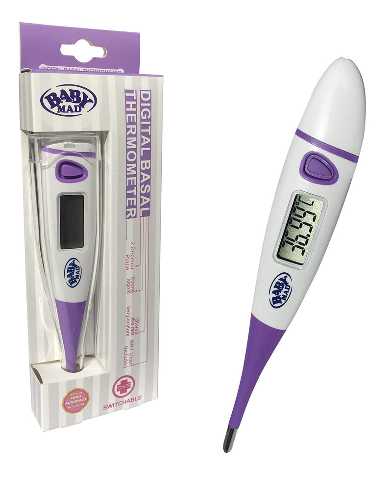Basal Thermometer for Ovulation - Switchable C/F - Temperature Chart - Hard Storage Case - BabyMad - BeesActive Australia
