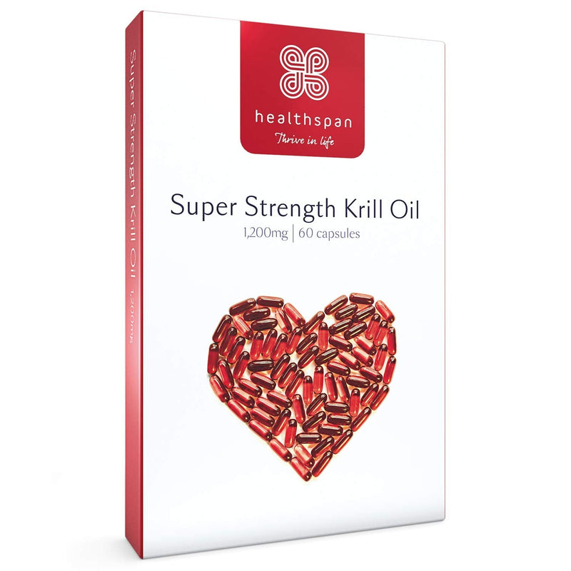 Healthspan Krill Oil 1,200mg | Super Strength | 60 Capsules | Sustainably Sourced | Vanilla Flavoured | Astaxanthin | Marine Phospholipids - BeesActive Australia