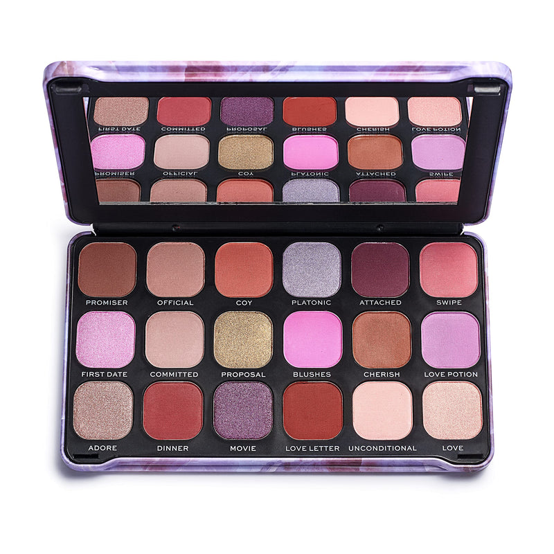Makeup Revolution, Forever Flawless Eyeshadow Palette, Unconditional Love, 18 Shades, 19.8 g - BeesActive Australia