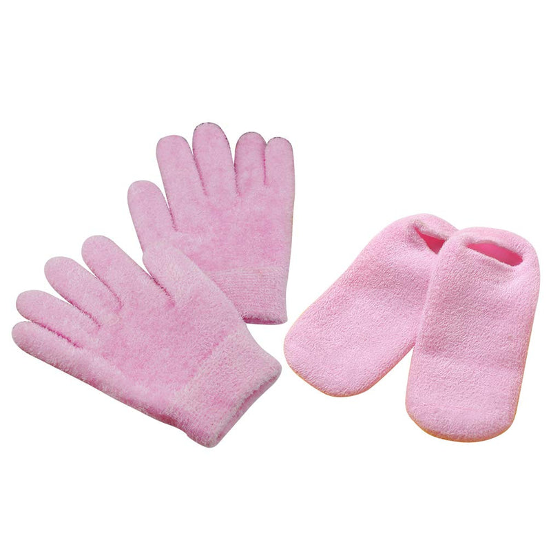 Lurrose 2 Pairs Spa Gloves Beauty Infused Gel Moisturizing Essential Oil Softening Gloves Socks Cracked Hands - BeesActive Australia