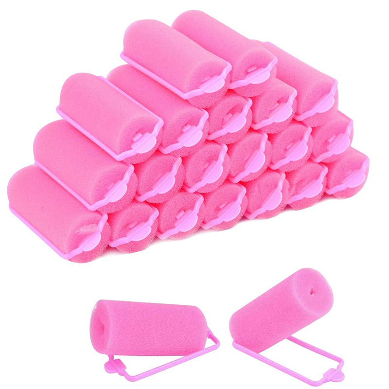 wordmouk 36 Pieces Foam Sponge Hair Rollers Pink Hair Rollers Soft Sponge Curlers DIY Hair Styling Hairdressing Tools for Women Kids (20 mm) - BeesActive Australia