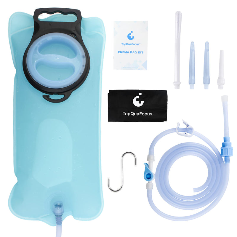 TopQuaFocus Travel Portable Enema Bag kit Anel Douche Enema Bag for Men Women Colon Cleansing 2L TPU - BeesActive Australia