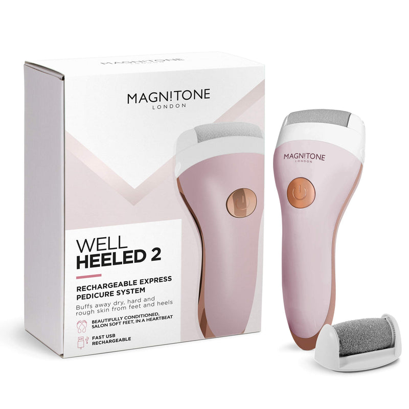 Magnitone Well Heeled 2 Rechargeable Express Pedicure System Electric Hard Skin Remover, Pink, 1 count - BeesActive Australia