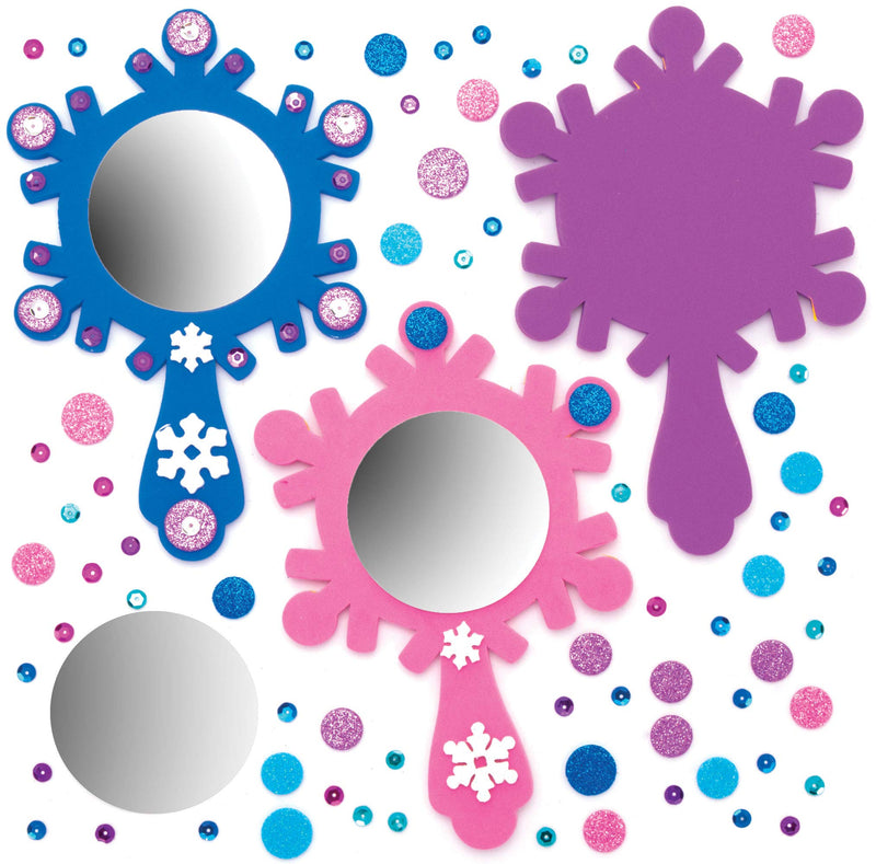 Baker Ross AT174 Snow Princess Mirror Kits, Arts and Crafts for Kids (Pack of 4), Assorted - BeesActive Australia
