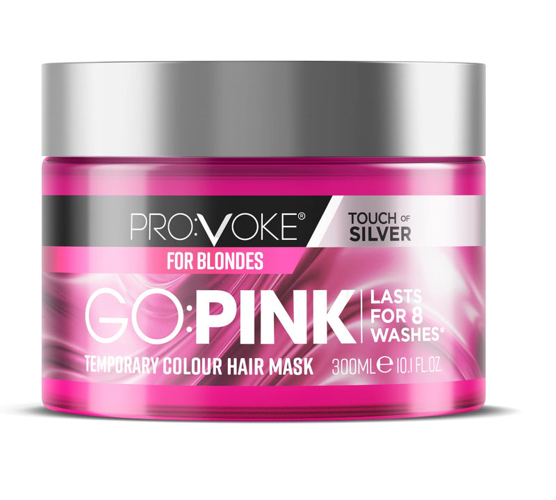PROVOKE Go Pink Temporary Colour Hair Mask 300ml, NEW Go Pink Without Commitment Lasts 8 Washes, Keratin Enriched Formula 300 ml (Pack of 1) - BeesActive Australia