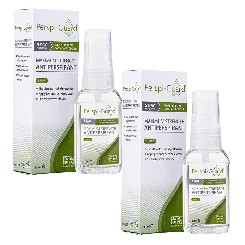 Perspi-Guard Maximum Strength Antiperspirant - Clinically Proven Protection From Problem Sweat And Odour - Made in UK - 30ml - Twin Pack Offer - BeesActive Australia