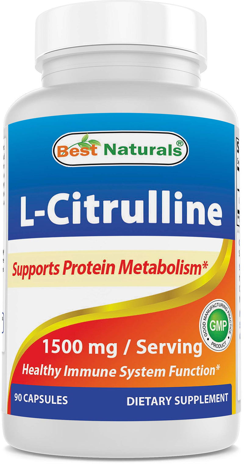 Best Naturals L-Citrulline Capsules - 1500mg/Serving - Non-GMO - Gluten Free - 90 Capsules (90 Count (Pack of 1)) 90 Count (Pack of 1) - BeesActive Australia