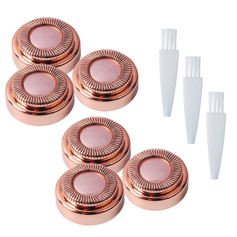 6 Pack Hair Remover Replacement Heads for Women's Painless Finishing Touch Flawless Hair Remover - Plated Rose Gold with Cleaning Brushes - BeesActive Australia