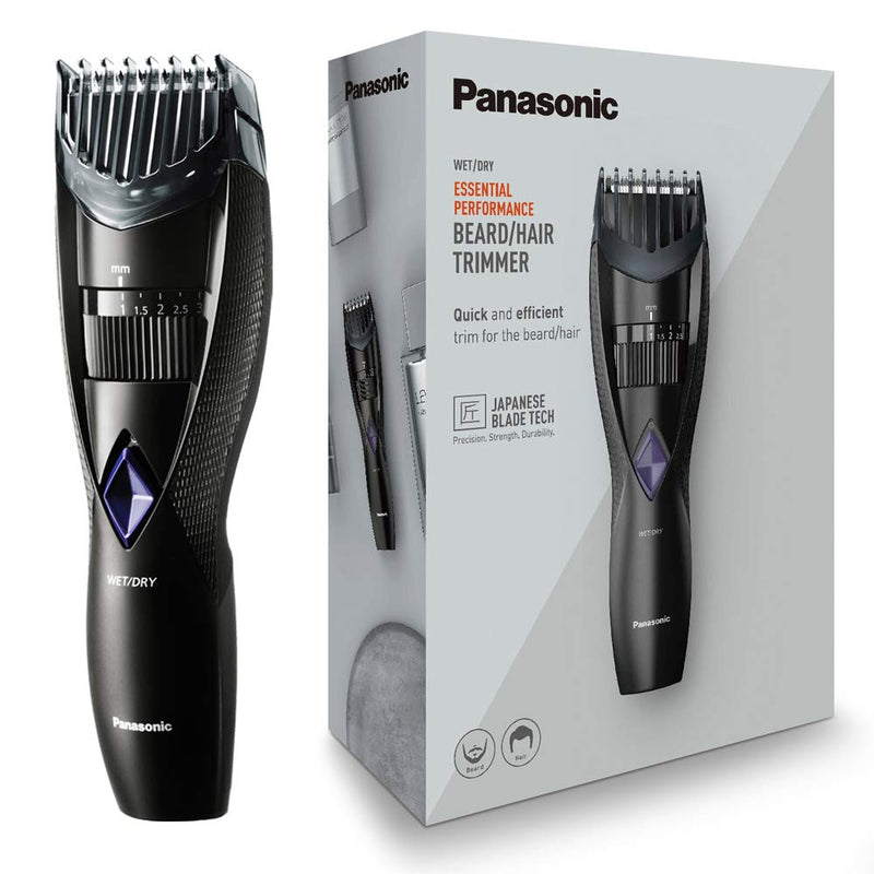 Panasonic ER-GB37 Wet & Dry Electric Beard Trimmer for Men with 20 Cutting Lengths, Standard UK 3pin plug, Black GB37 - 20 cutting lengths single - BeesActive Australia