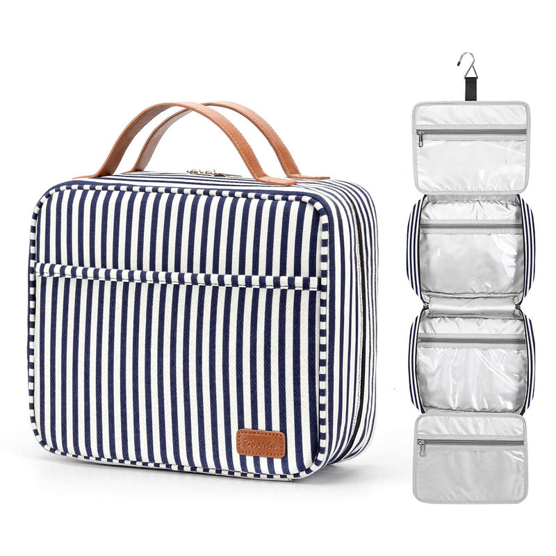 Hanging Travel Toiletry Bag, Large Capacity Wash Bag Waterproof Cosmetic Bag Makeup Organizer with 4 Compartments & 1 Sturdy Hook for Women/Men Blue - BeesActive Australia