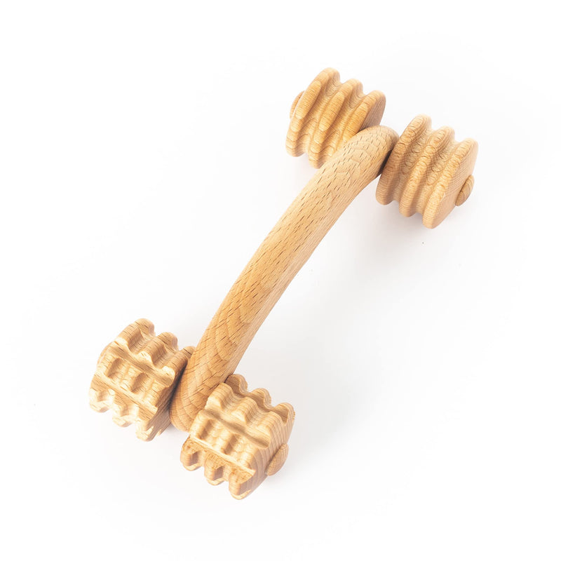 Tuuli Accessories Massage Muscle Roller Tool Massager for Back Neck Shoulder Arms Legs Body Wooden 18 x 7 x 6 cm - BeesActive Australia