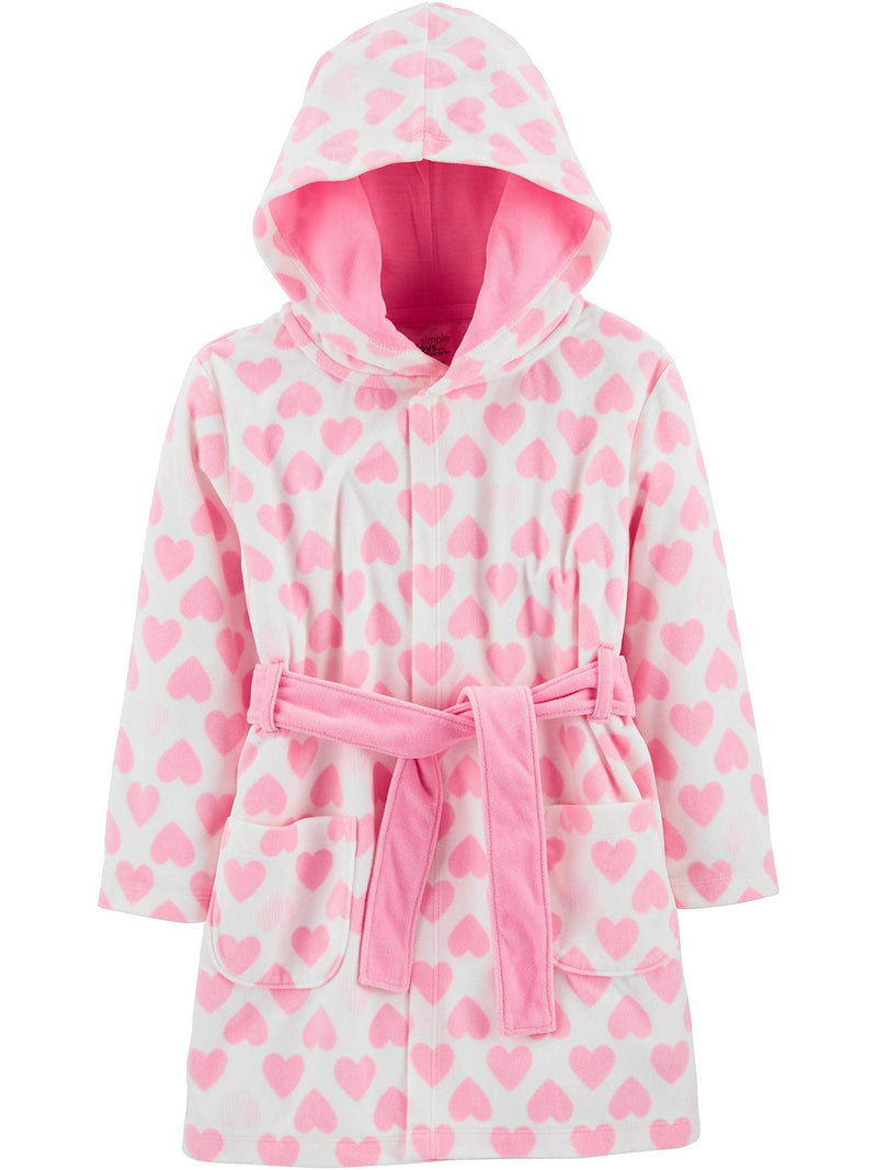 Simple Joys by Carter's Toddlers and Baby Girls' Hooded Sleeper Robe 12-24 Months Pink, Hearts - BeesActive Australia