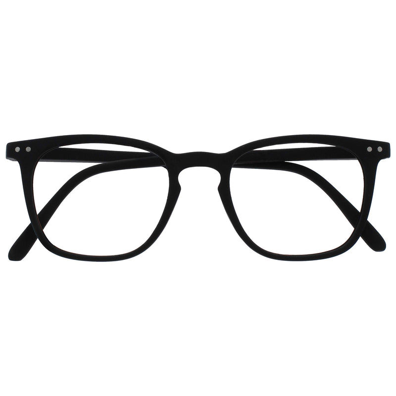 Opulize Bex Mens Reading Glasses Large Designer Style Matt Black R64-1 +1.00 +1.00 Magnification - BeesActive Australia