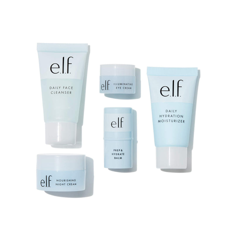 e.l.f. Jet Set Hydration Kit, Travel Friendly Skincare Set, Cleanser, Balm, moisturiser, Eye Cream & Night Cream - BeesActive Australia