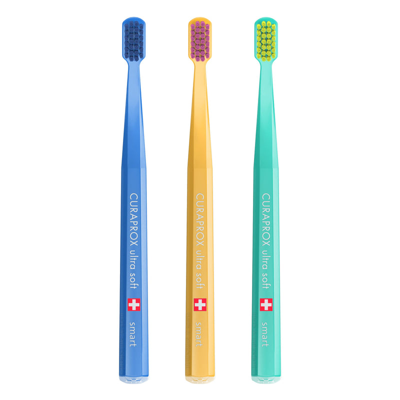 Curaprox Toothbrush CS Smart Trio Pack - 3 x Soft Small Head Toothbrush for Adults with 7600 CUREN® Filaments - Curaprox Manual Toothbrush - BeesActive Australia