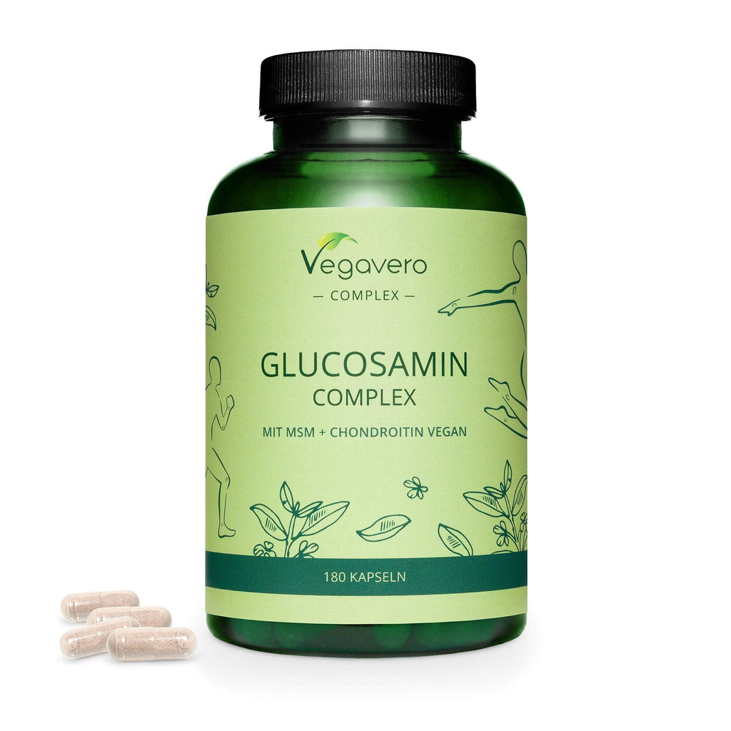 Glucosamine Complex Vegavero® | Vegan | with Chondroitin (Mythocondro®), MSM, Devil's Claw and Vitamin C | NO Additives | 180 Capsules - BeesActive Australia