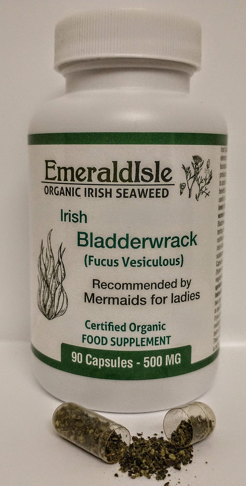 Bladderwrack Capsules for Ladies (Fucus Vesiculosus) Tablets 500 mg 90 Capsules Certified Organic Harvested in North Atlantic Coast of Ireland - BeesActive Australia