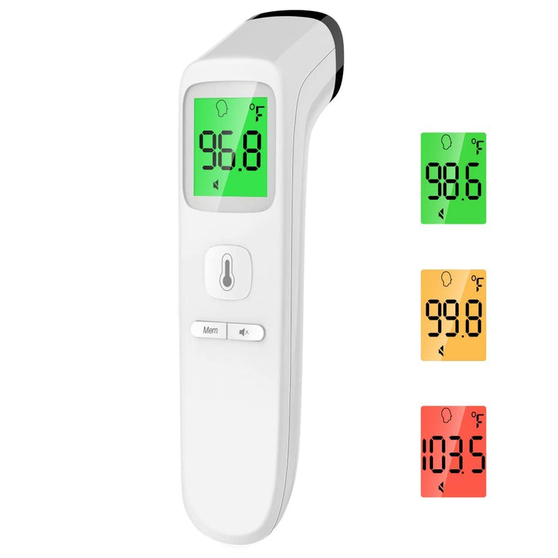 Forehead Thermometer, Baby and Adults Thermometer with Fever Alarm, LCD Display and Memory Function, Ideal for Whole Family (White) - BeesActive Australia