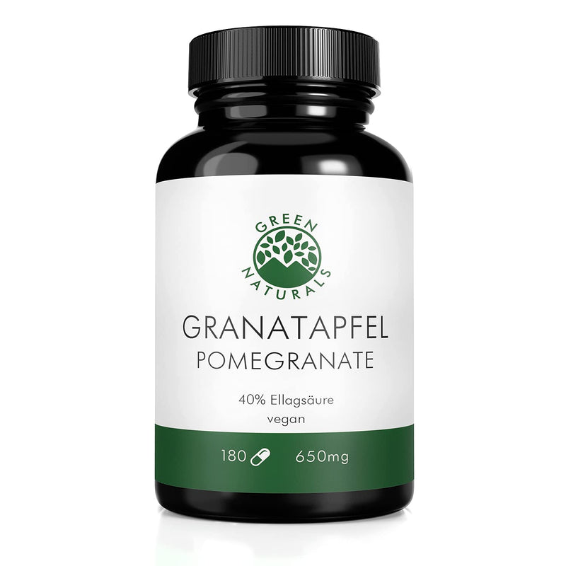 Pomegranate Extract (180 Capsules á 650mg) with 40% Ellagic Acid - German Production - 100% Vegan & Without Additives - Stock for 2 Months - BeesActive Australia