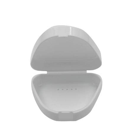 Plastic Dental Retainer False Tooth Storage Box Denture Care Case Mouthguard Container Holder Red White Denture Case Organizer - BeesActive Australia