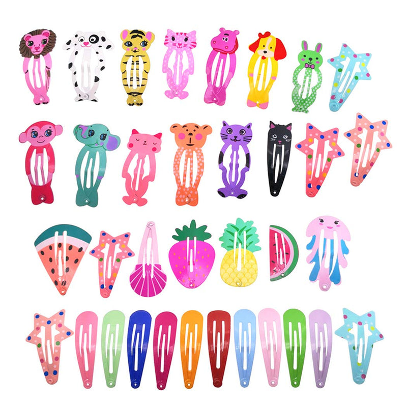 35 Pack Animal Metal Snap Hair Clips Girls Barrettes Hairpins Accessories 35 Pack - BeesActive Australia