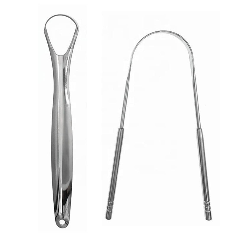 Tongue Scraper and Tongue Cleaner Metal Stainless Steel for Tounge and Fresh Breath Scraping Ayurvedic 2 Pack Set for Daily Fresh Breath and Hygiene - BeesActive Australia