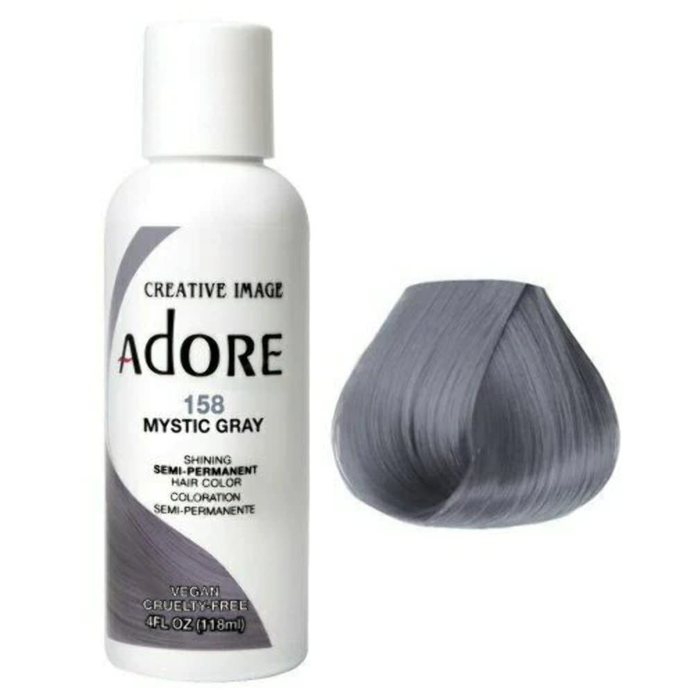 Adore Shining Semi Permanent Hair Color Mystic Gray (158), 118ml Mystic Gray #158 - BeesActive Australia