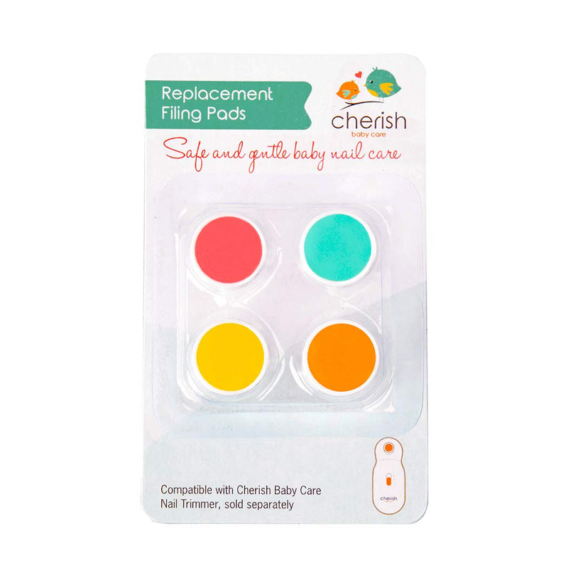Replacement Filing Pads for Cherish Baby Care Electric Baby Nail Trimmer - Includes 4 Colour Filing Discs for Newborn to Toddler - BeesActive Australia