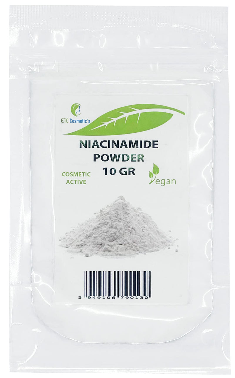 Niacinamide Powder 10gr (vitamin B3) - suitable for a broad range of cosmetic applications in skin care and hair care - BeesActive Australia