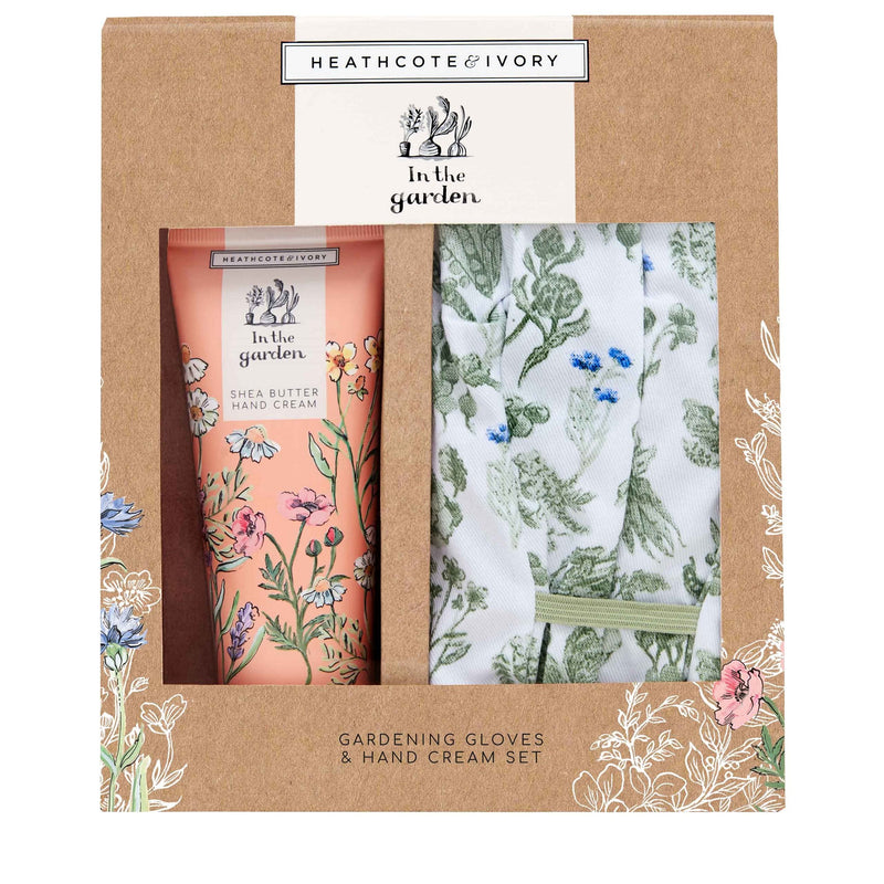 Heathcote & Ivory In The Garden Gardening Gloves Set and Shea Butter Hand Cream Gift Set, 0.227 kg - BeesActive Australia
