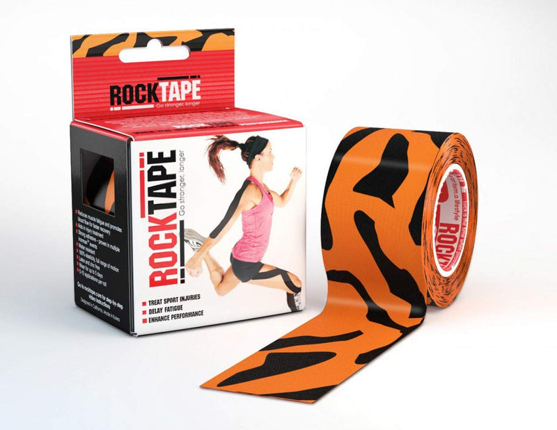 RockTape Kinesiology Tape, Elastic & Adhesive Tape, Muscle Recovery, Tiger, 5cm x 5m/2" x 16.4' - BeesActive Australia