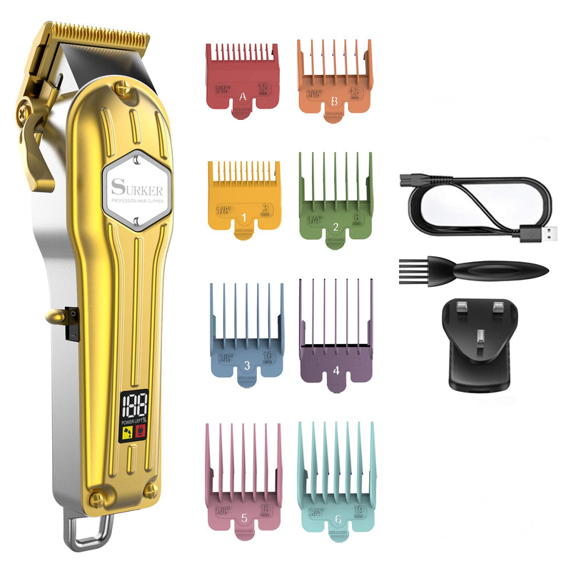 Surker Hair Clippers for Men Hair Trimmer for Men Cordless Beard Trimmers Hair Cutting Machine Professional Rechargeable - BeesActive Australia