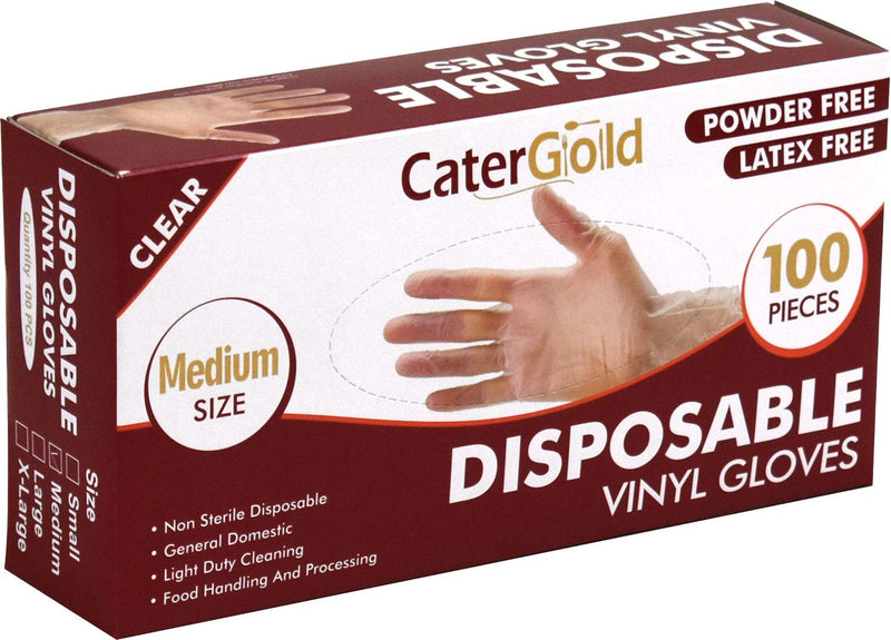 Non Sterile Hygenic Disposable Clear Vinyl Gloves - Powder Free Latex Free 100pcs (Medium) - BeesActive Australia