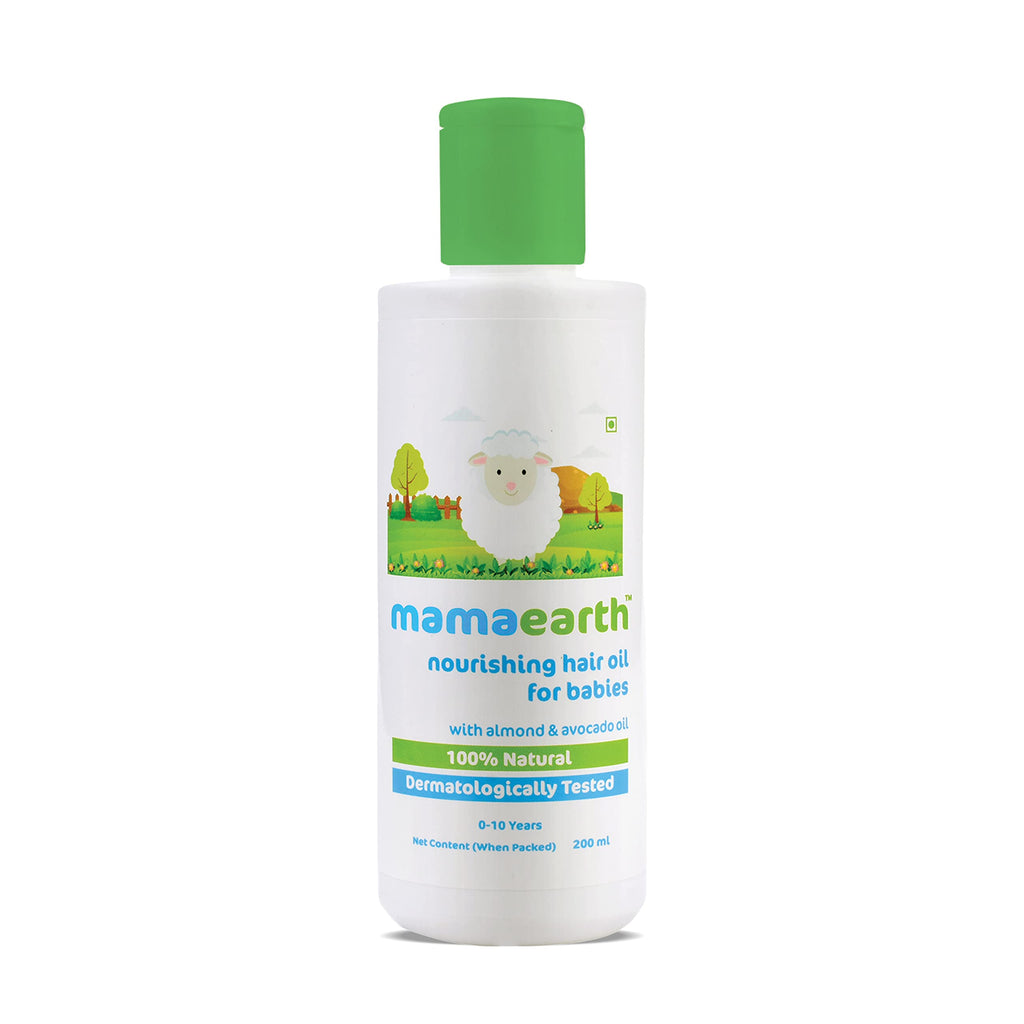 Mamaearth Nourishing Baby Hair Oil, with Almond & Avocado Oil white 200 ml (Pack of 1) - BeesActive Australia